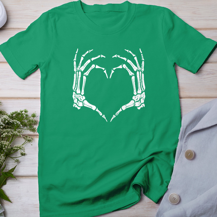 Skeleton Hands Heart Sign Retro Halloween Costume Women Girl T-Shirt