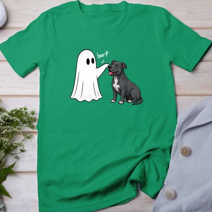 Pit Bull Boo P Ghost Nose Boop Halloween Dog Lover T-Shirt