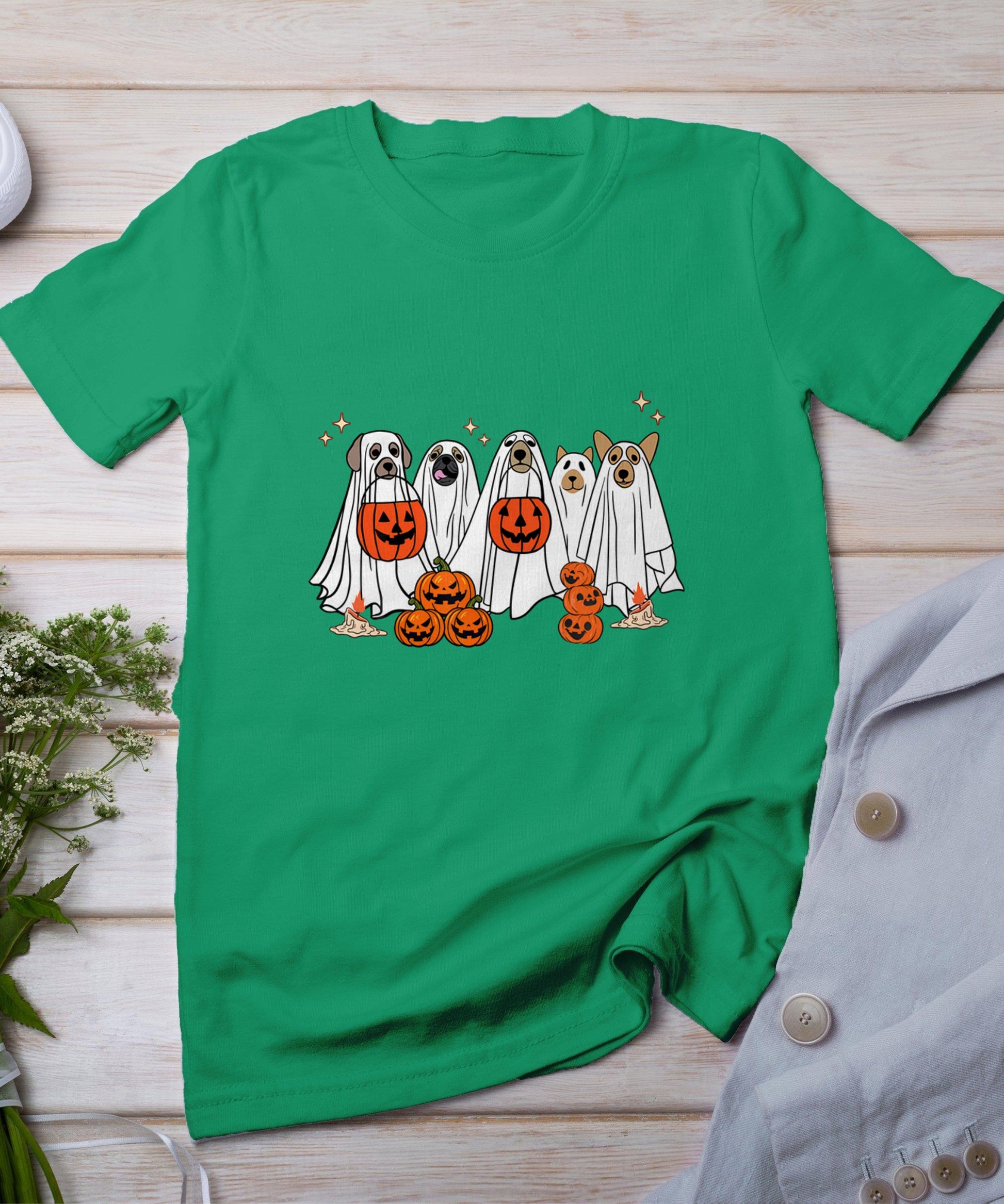 Dog Ghost Cute Dog Dressed As Ghost Funny Halloween Dog T-Shirt