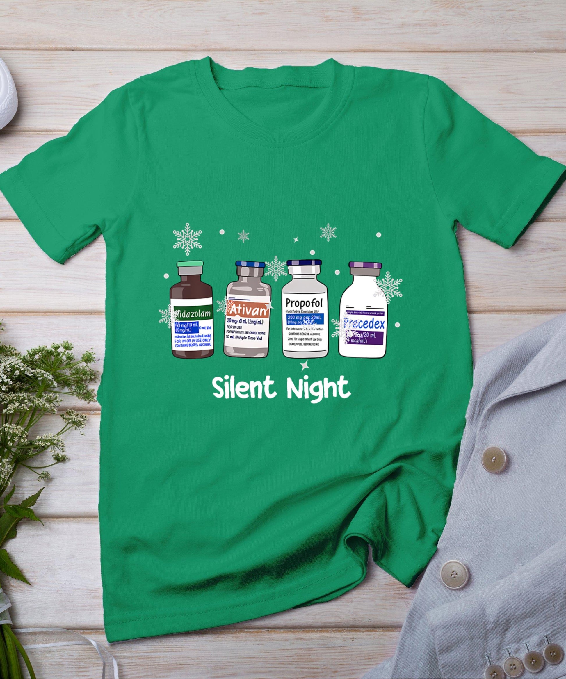 Retro Silent Night Icu Nurse Christmas Intensive Care Unit T-Shirt