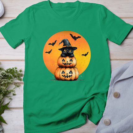 Halloween Cat Black Cat Halloween Scary Cat Angry Cat Funny T-Shirt