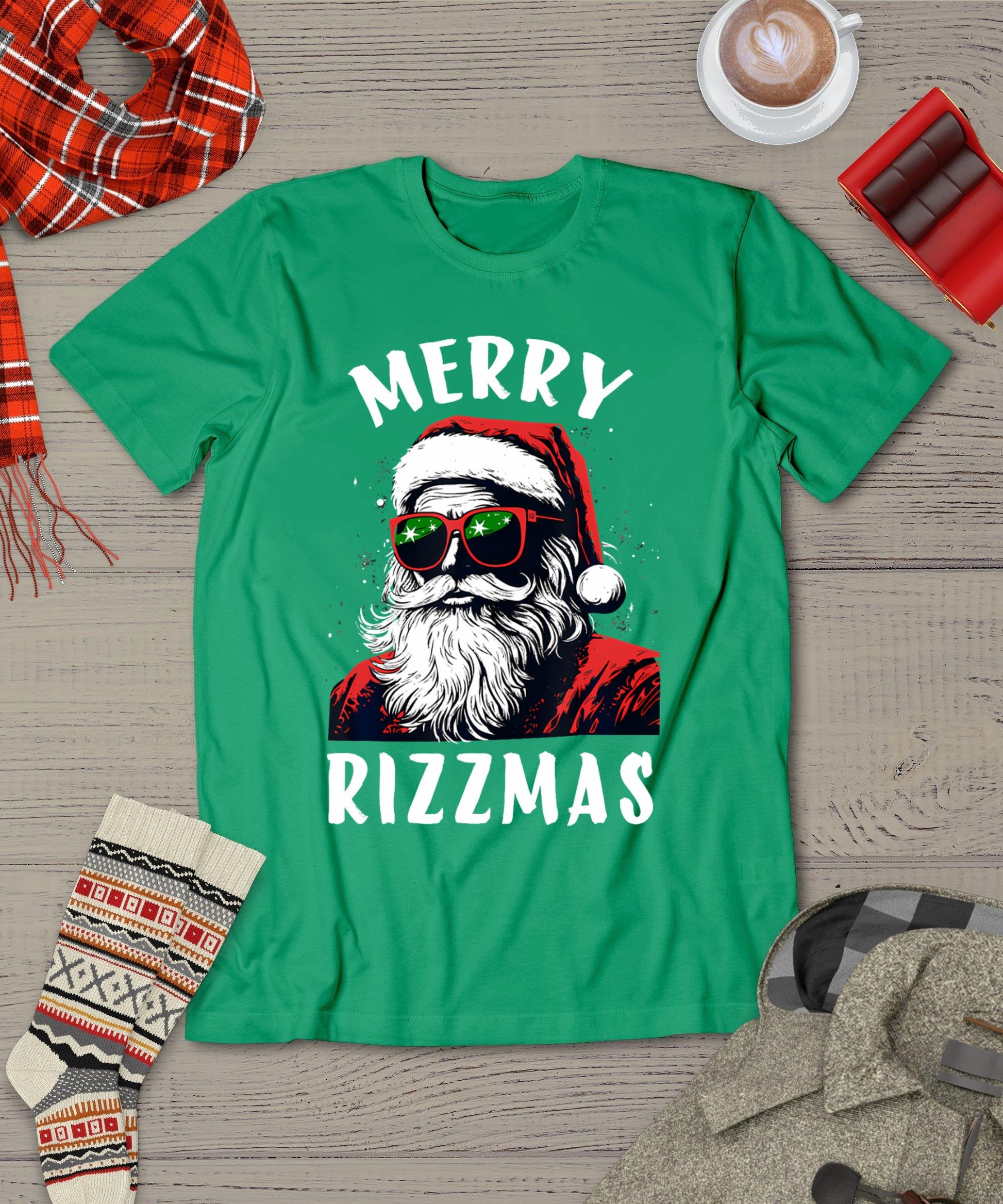 Funny Merry Rizzmas Christmas Rizz Santa Claus Charisma Cool T-Shirt