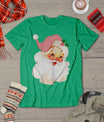 Pink Santa For Girls Christmas Retro Holiday Vintage T-Shirt