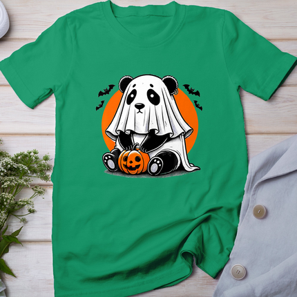 Spooky Panda Wearing A Ghost Halloween Costume Funny Horror T-Shirt