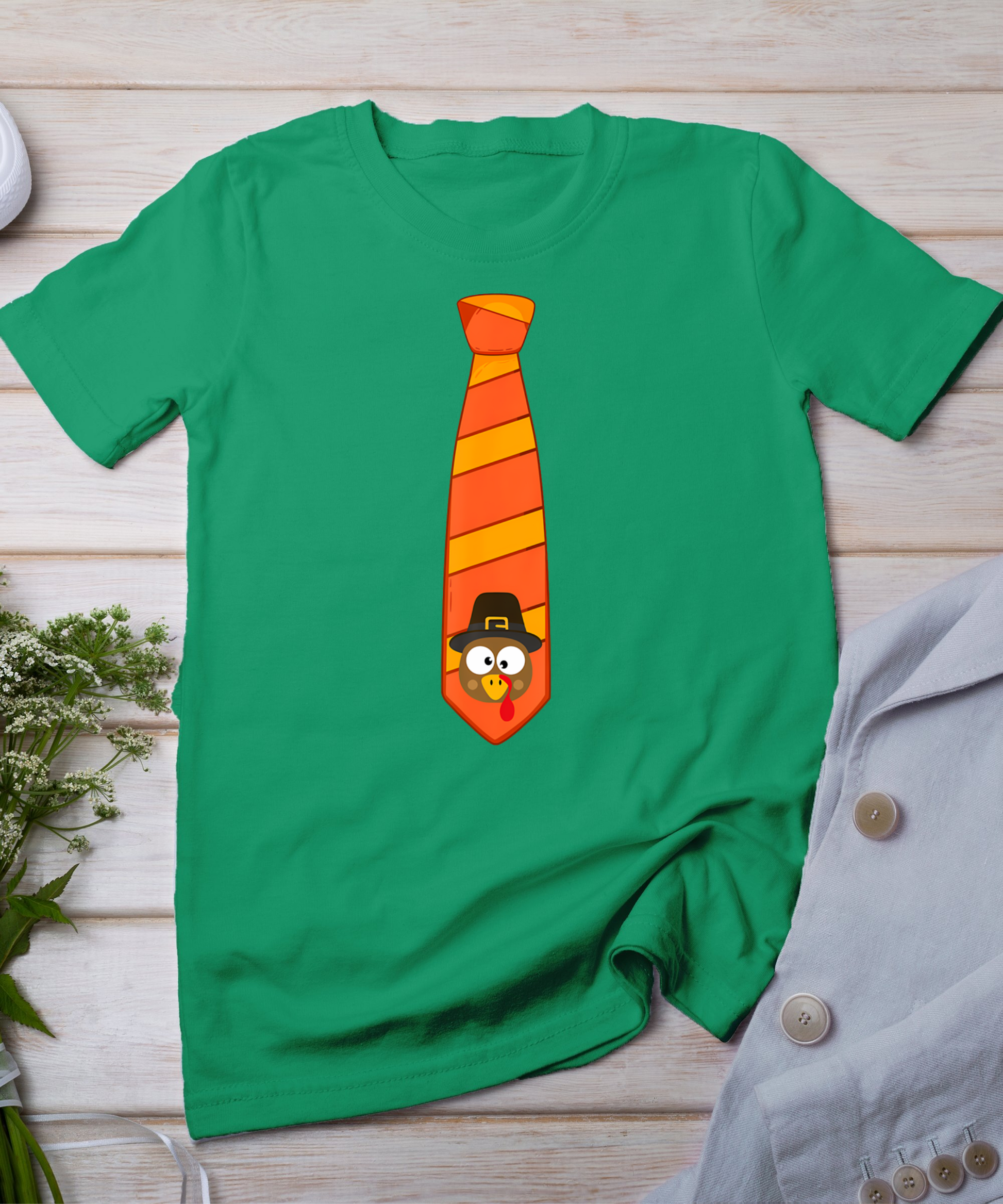 Funny Thanksgiving Tie With Turkey For Family Dinner T-Shirt