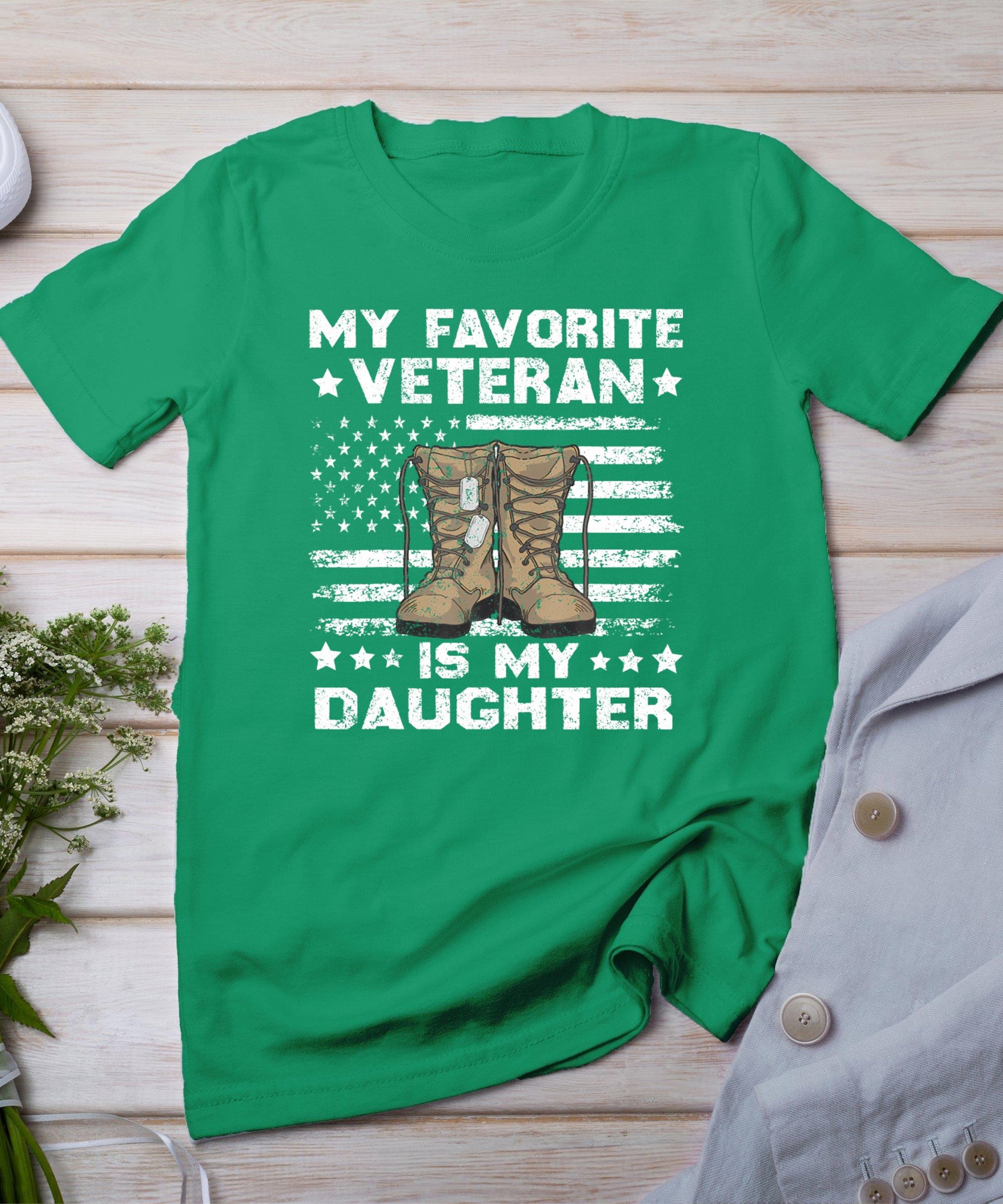 Veterans Day My Favorite Veteran Is My Daughter For Kids T-Shirt