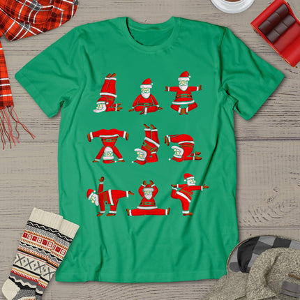 Santa's Yoga Positions Funny Christmas T-Shirt