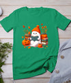 Cute Ghost Book Reading Halloween Books Lover Teacher Kids T-Shirt