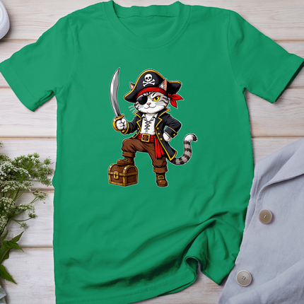 Pirate Cat Cute Halloween Costume Funny Graphic T-Shirt