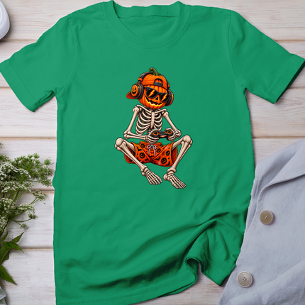 Halloween Skeleton Gamer Video Gaming Shirts Men Boys Teens T-Shirt