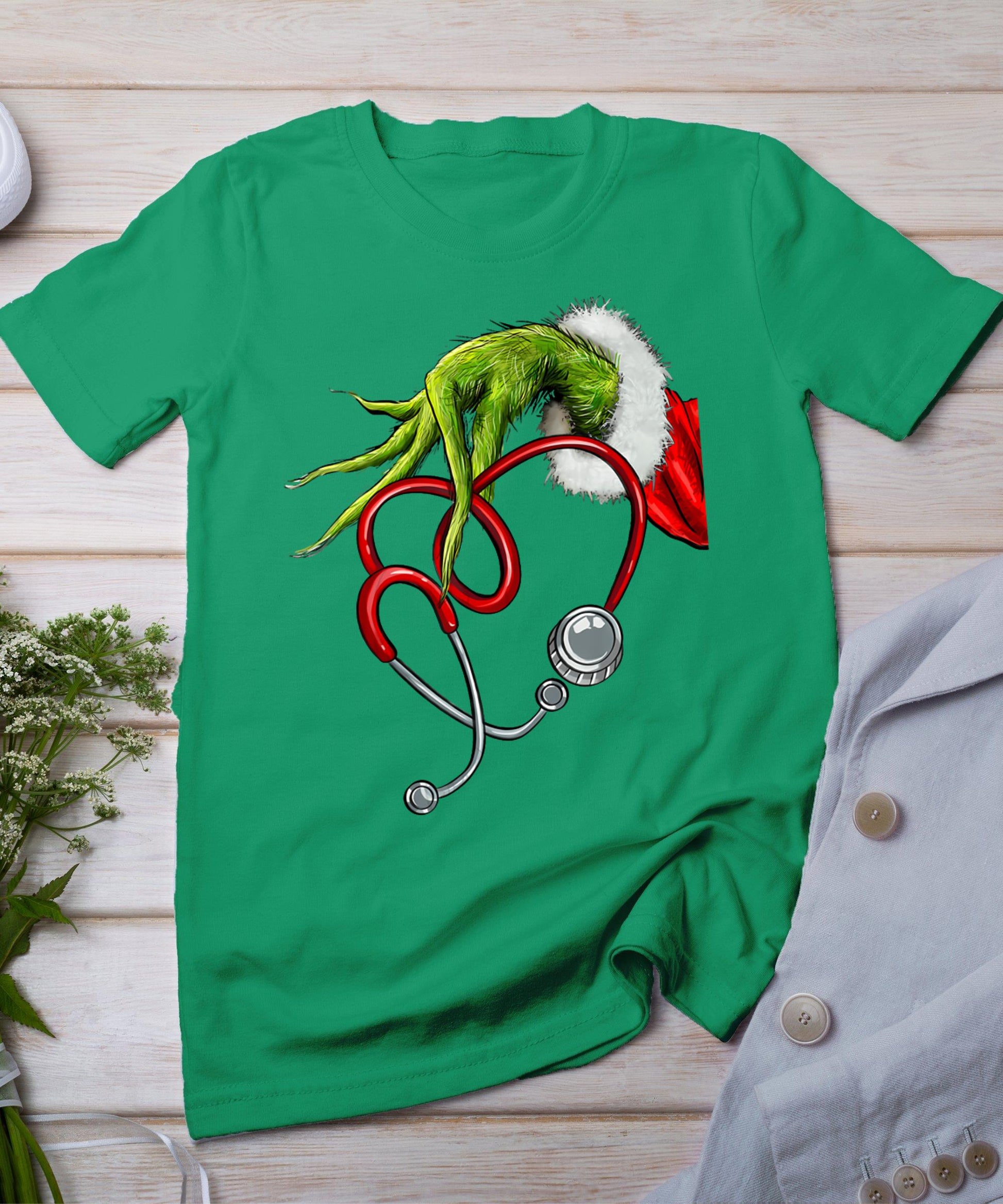 Nurse Funny Merry Christmas Stethoscope Nursing Xmas Pajamas T-Shirt