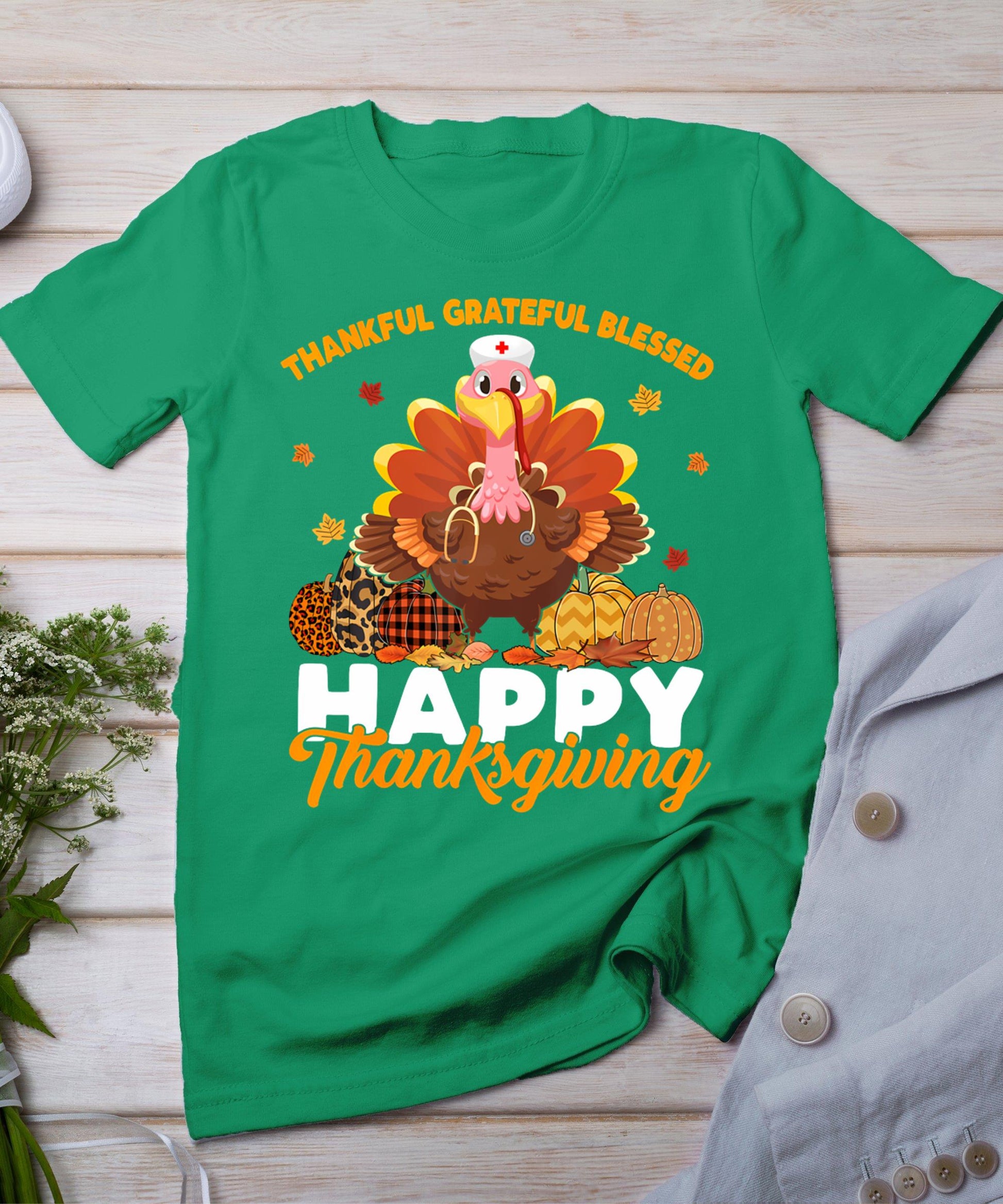 Turkey Nurse Life Thanksgiving Holiday Fall Nursing Scrub Er T-Shirt