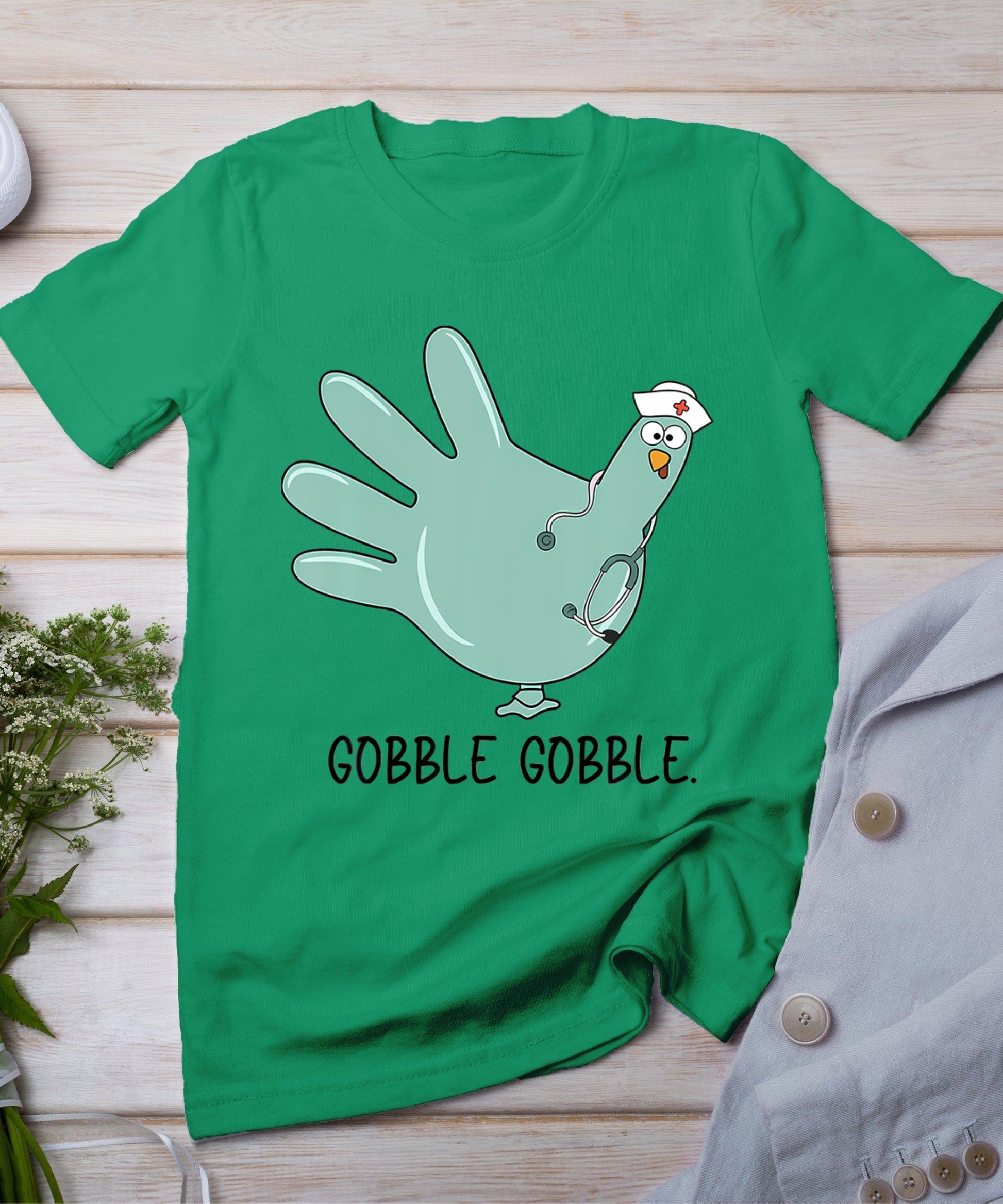 Turkey Glove Thanksgiving Gobble Nurse Thanksgiving Fall T-Shirt