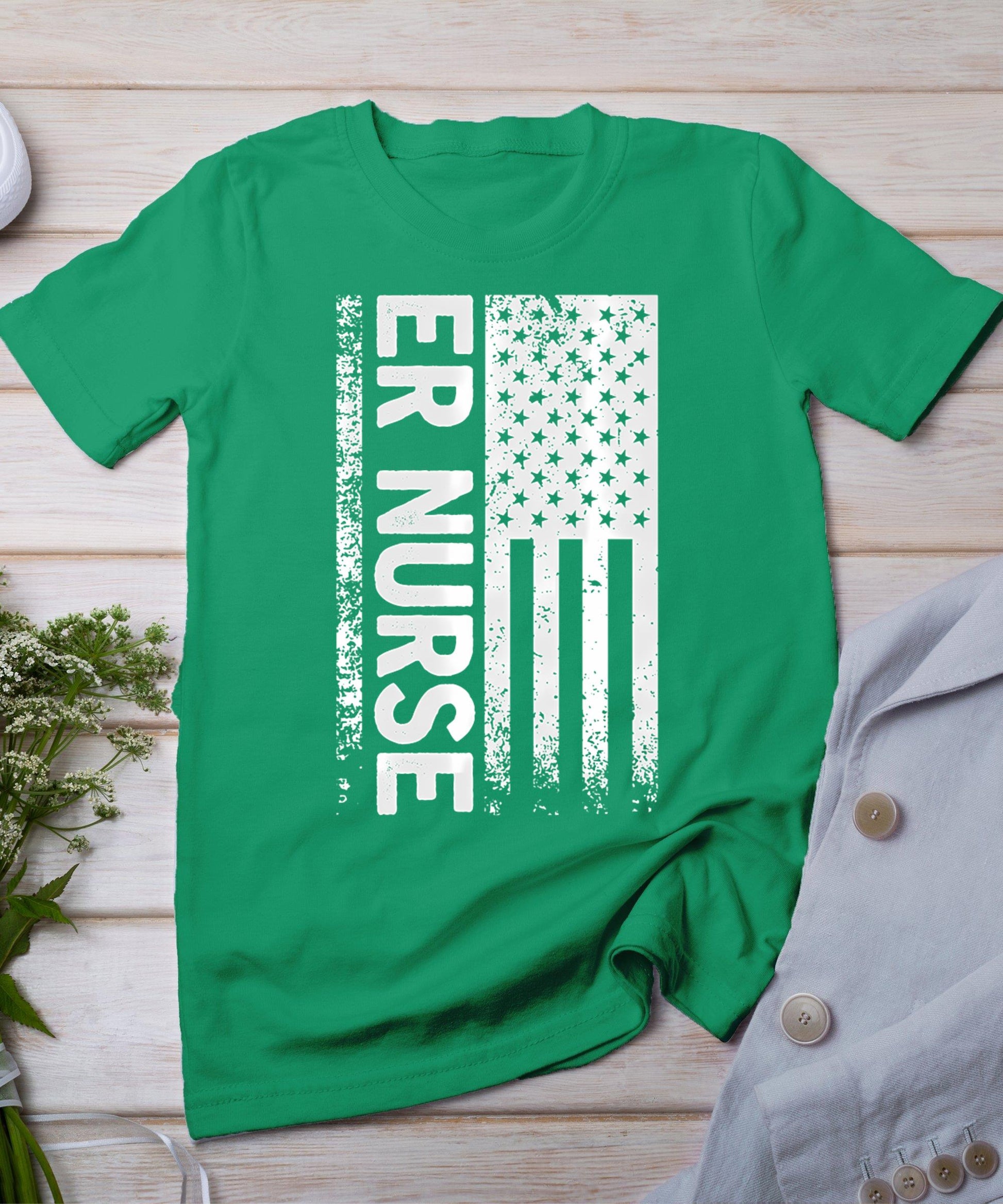 Er Nurse Distressed American Flag Emergency Room Rn Gift T-Shirt