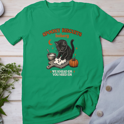 Retro Funny Spooky Biscuits Club Cat Lovers Pastry Halloween T-Shirt