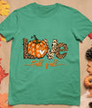 Hello Fall Pumpkin Love Fall Y'All Leopard Peace Love Fall T-Shirt