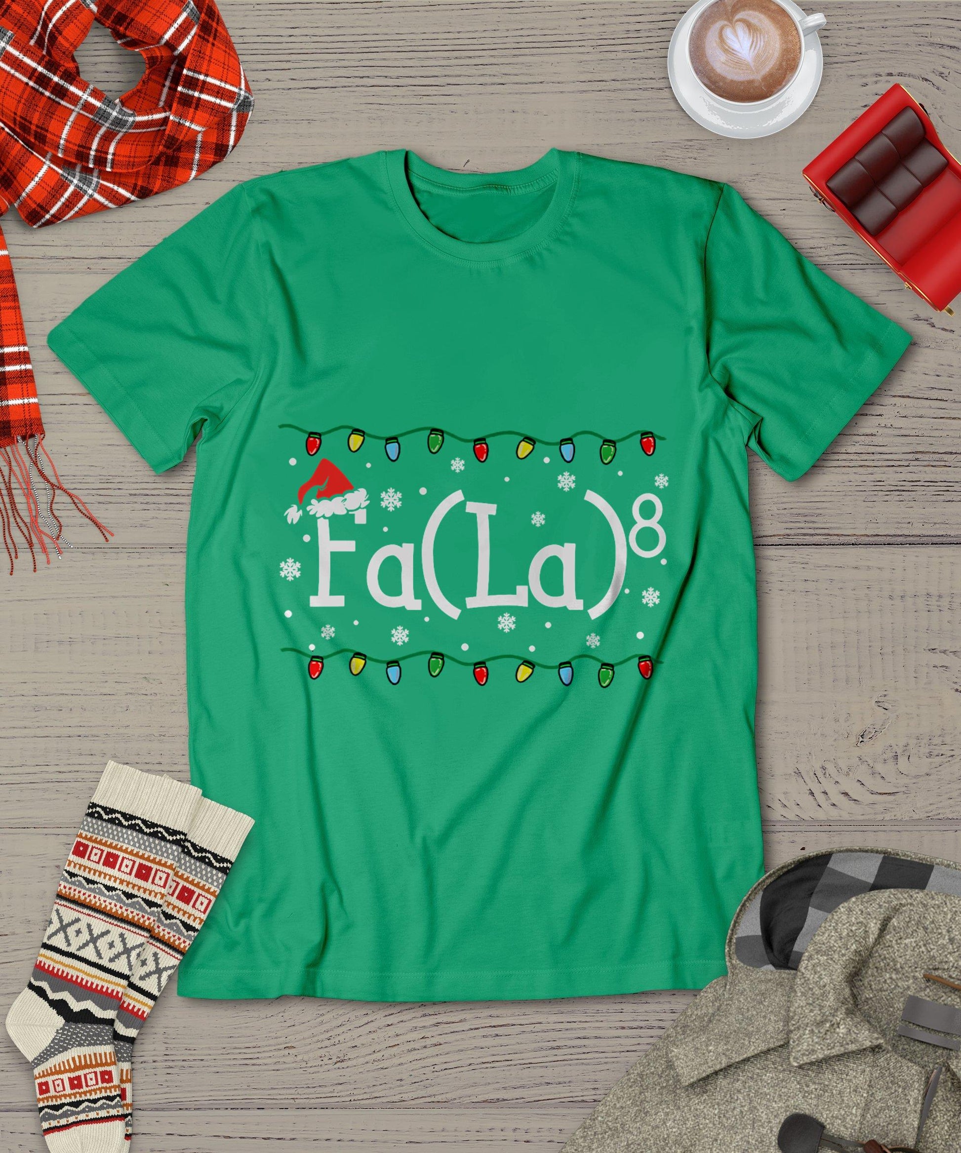 Fa (La)8 Funny Christmas Santa Fa La Math Teacher Student T-Shirt