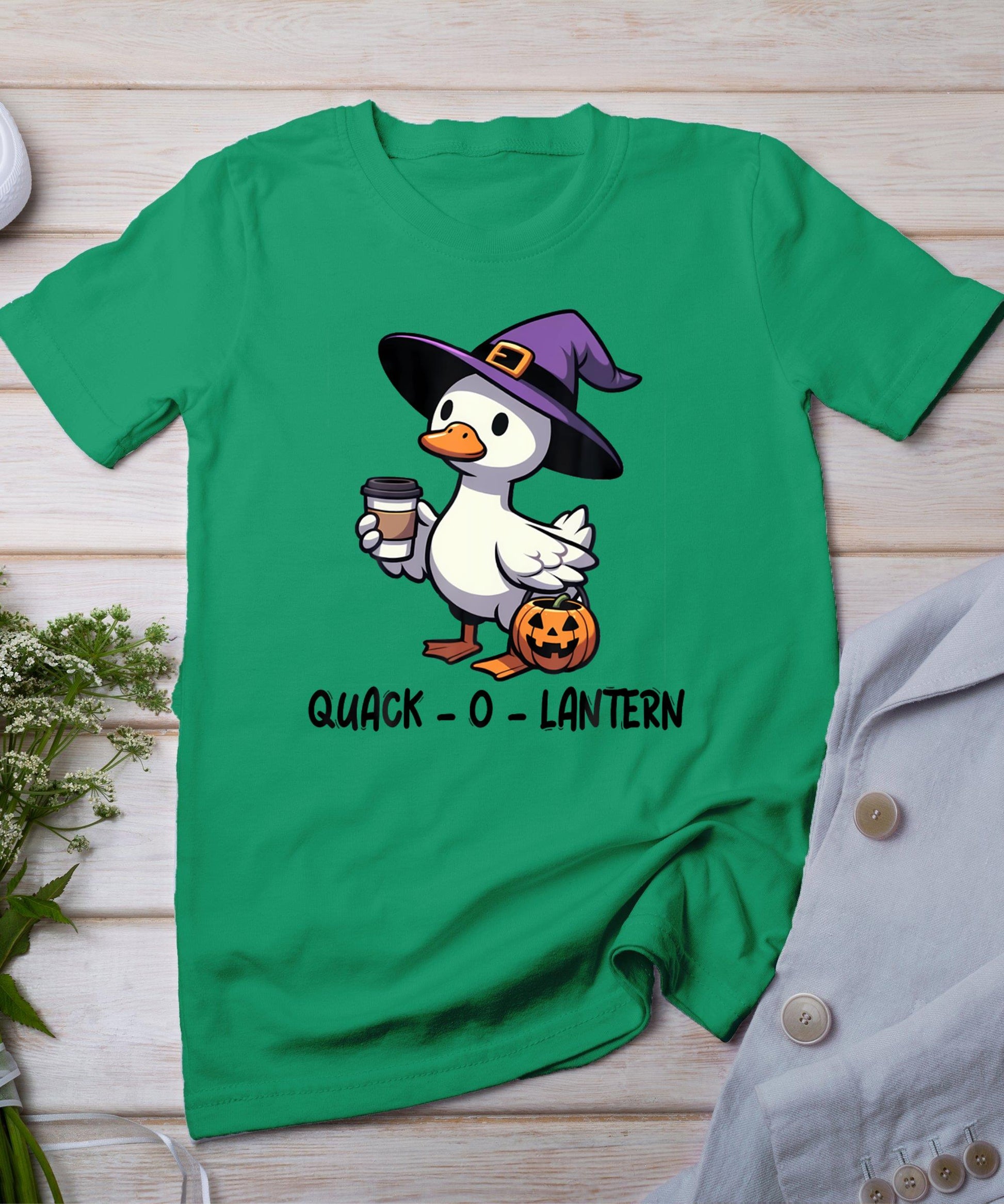 Goose Halloween Spooky Season Funny Goose Quack O Lantern T-Shirt