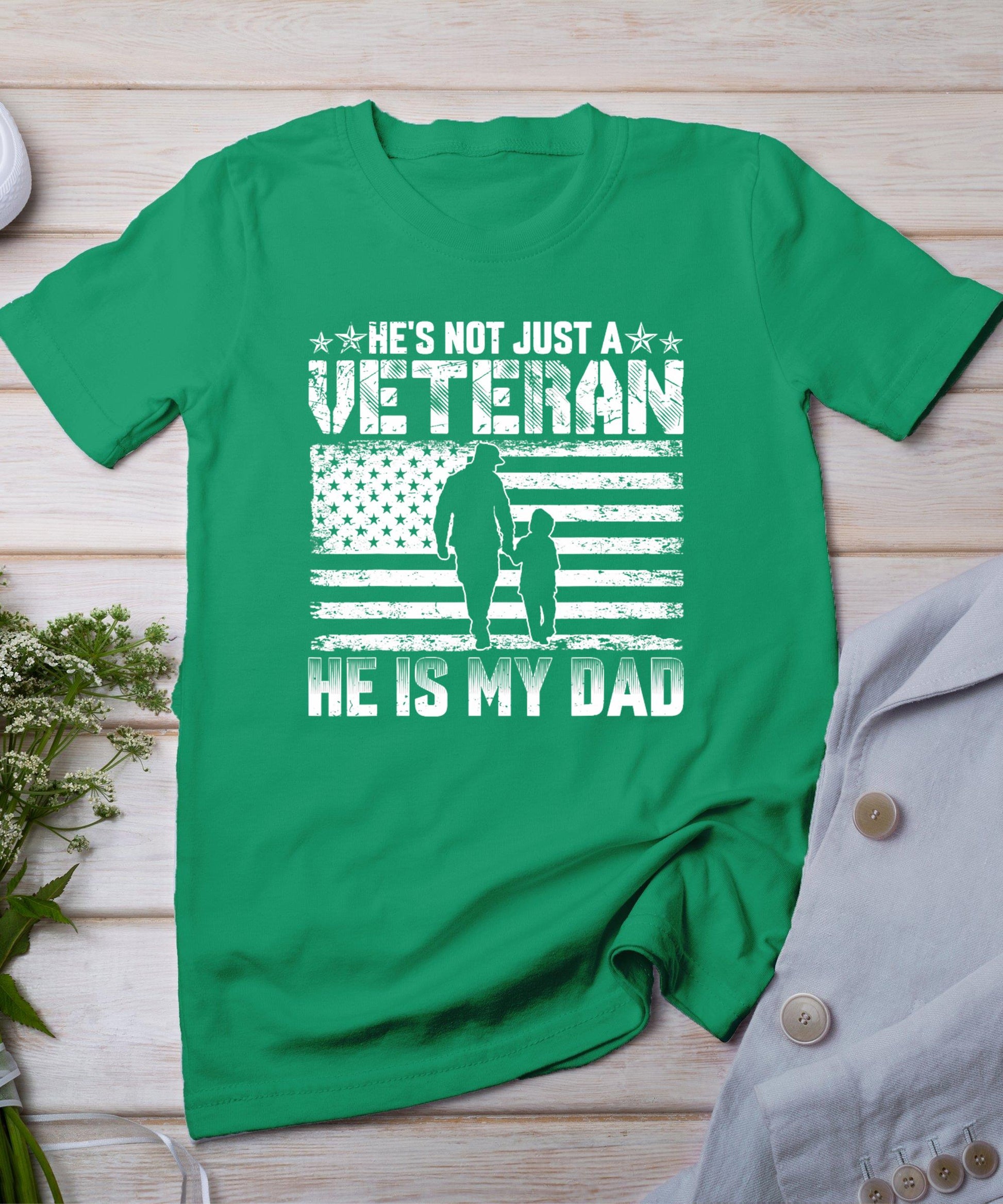 Military Family Veteran Support My Dad Us Veteran Patriotic T-Shirt