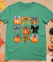 Cute Coquette Bows Pumpkin Season Halloween Autumn Fall T-Shirt