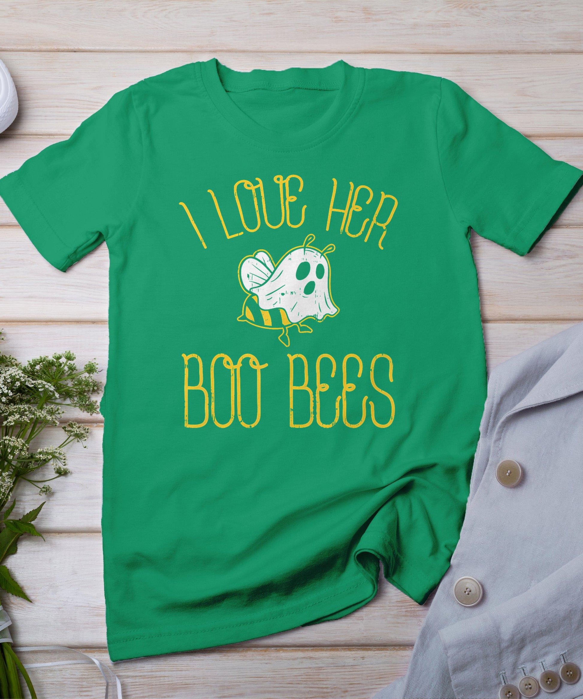 I Love Her Boo Bees Couples Halloween T-Shirt