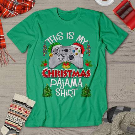 This Is My Christmas Pajama Santa Hat Gamer Video Games T-Shirt