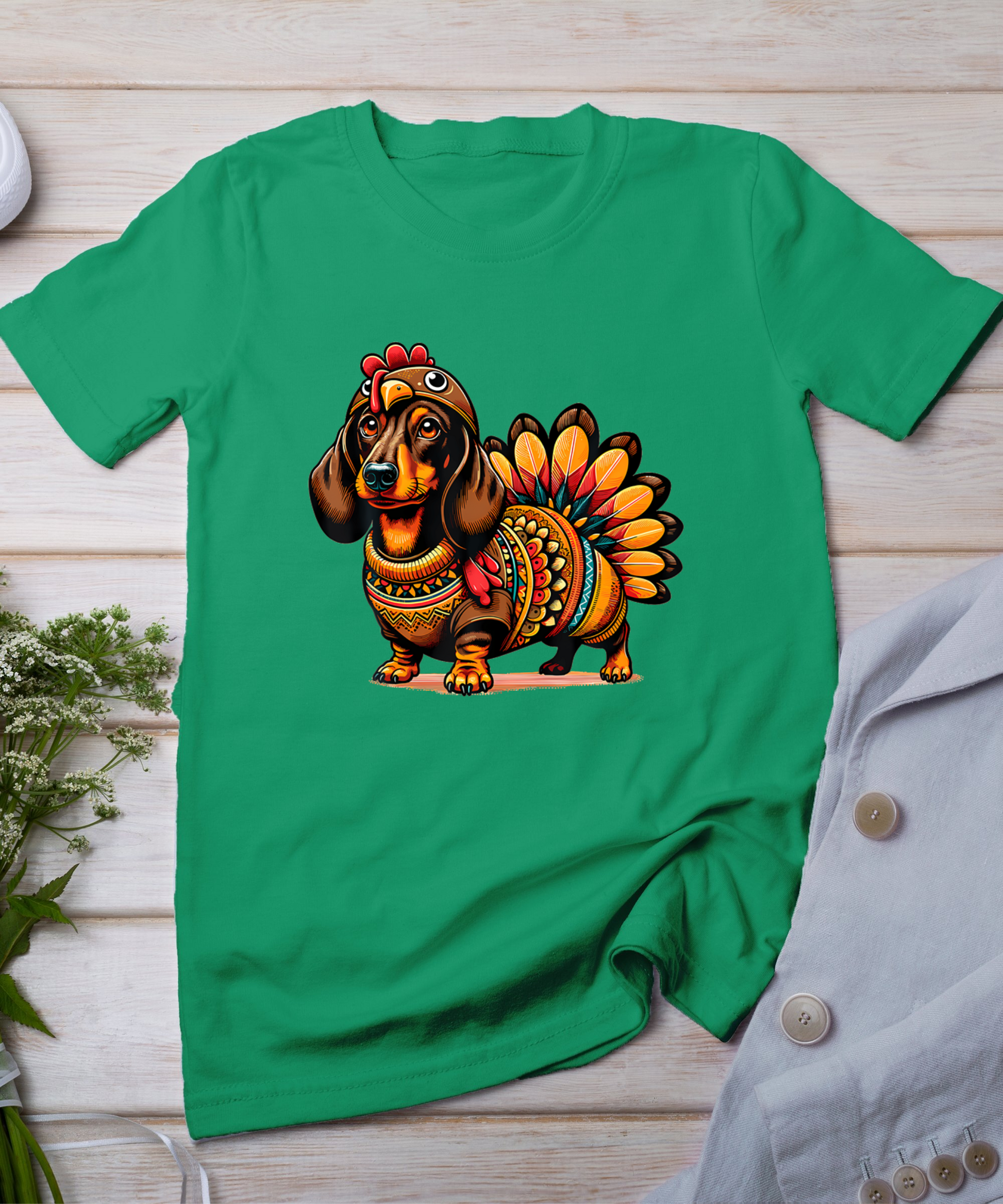 Dachshund Dog Weiner Turkey Costume T-Shirt