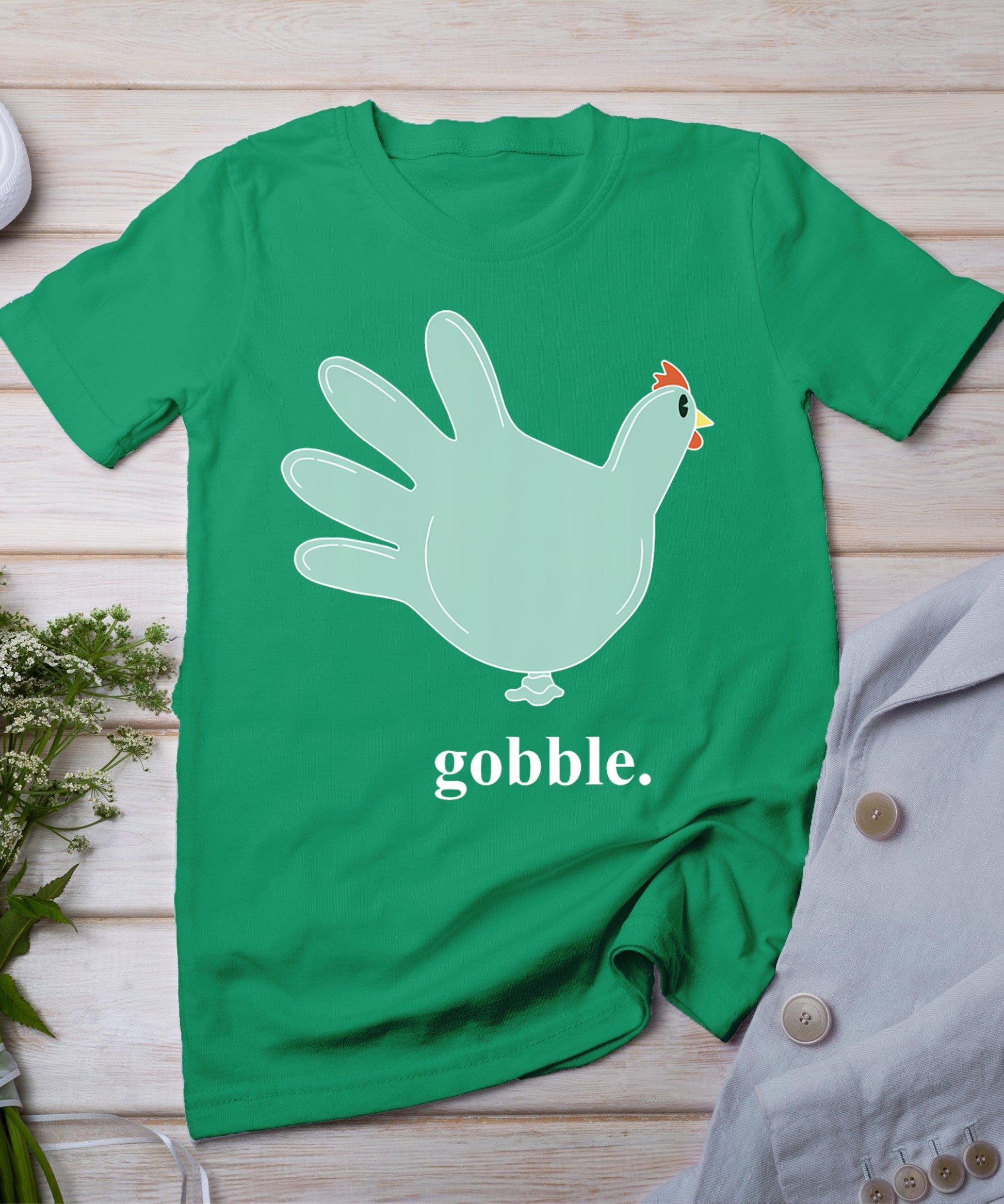 Turkey Glove Gobble Thanksgiving Thankful Nurse T-Shirt