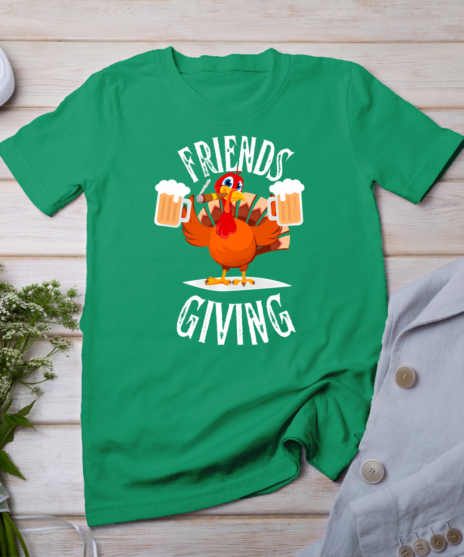 Happy Friendsgiving Turkey Friends Giving Funny Thanksgiving T-Shirt