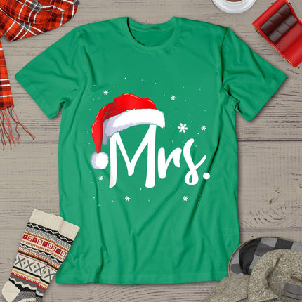 Mr And Mrs Claus Couples Matching Christmas Pajamas Santa T-Shirt