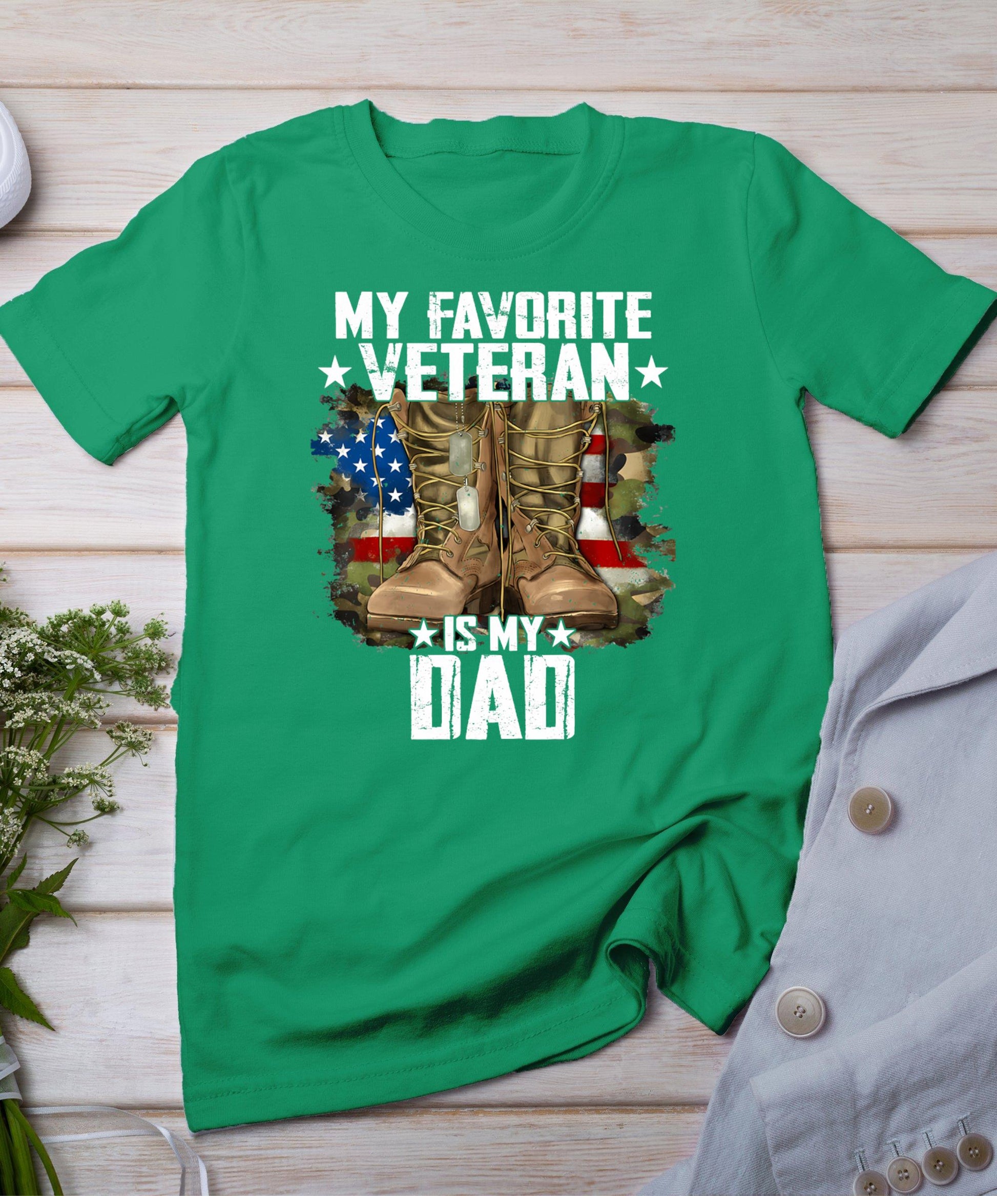 Father Veterans Day My Favorite Veteran Is My Dad For Kids T-Shirt