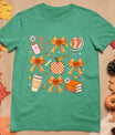 Retro Coquette Bow Teacher Fall Autumn Thanksgiving T-Shirt