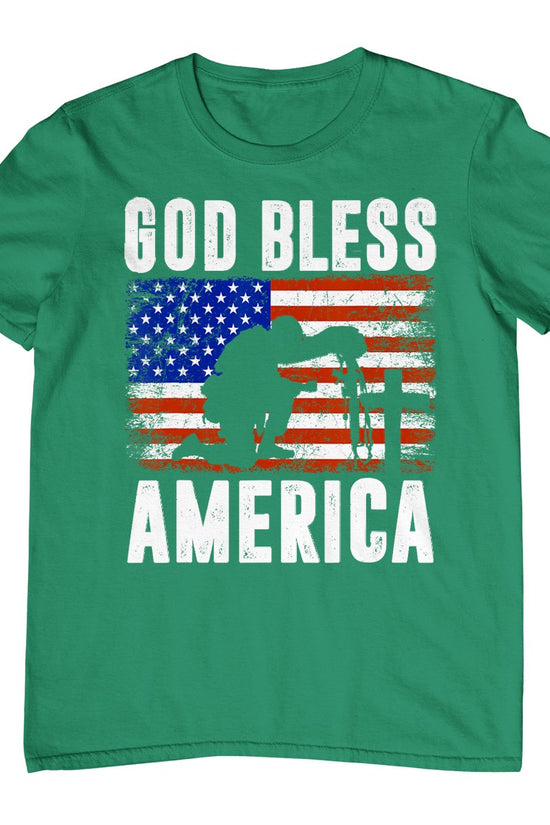God Bless America 4th Of July Usa Flag Patriotic Christian T-Shirt