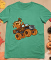 Thanksgiving Turkey Riding Monster Truck Boys Kids T-Shirt