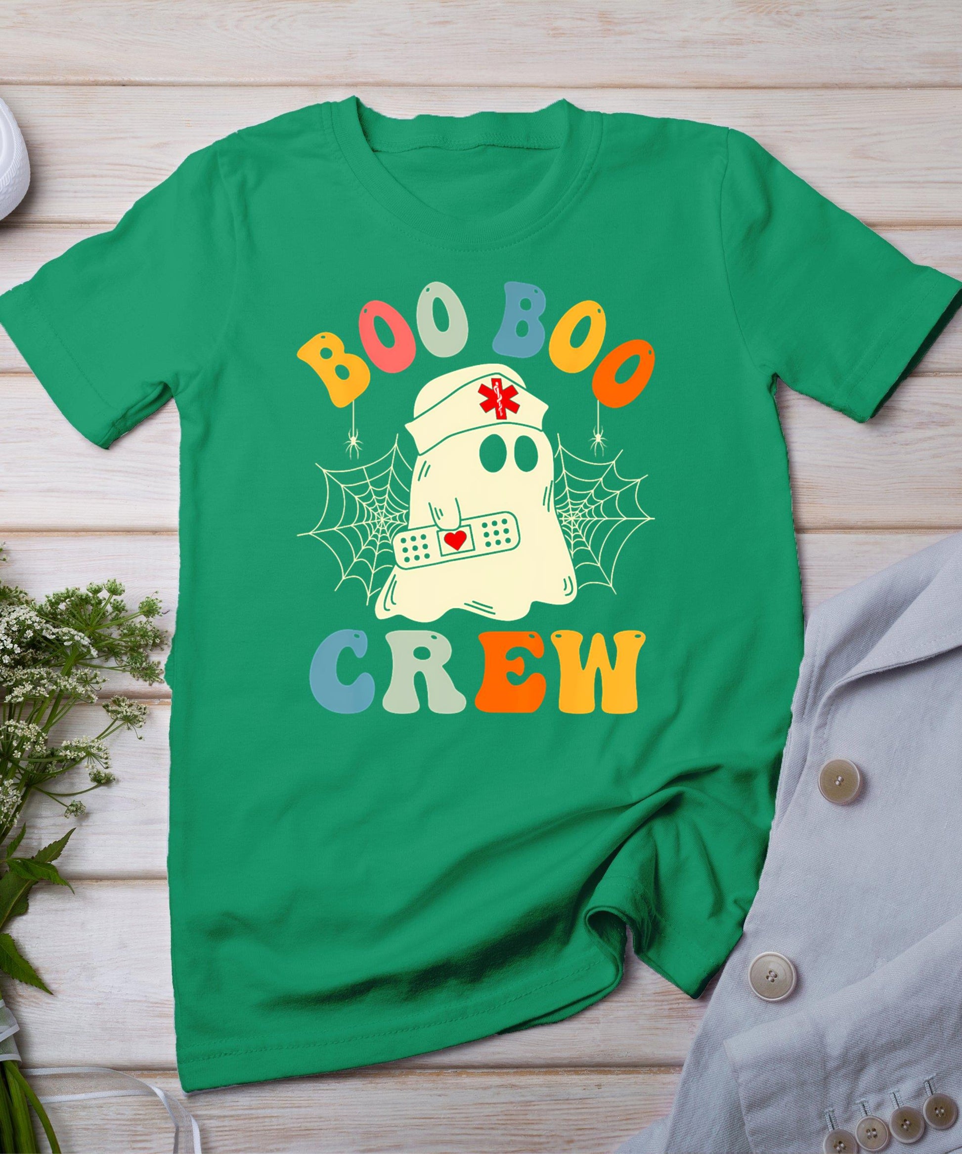 Boo Boo Crew Nurse Halloween Ghost Nurse Nursing Scrub Women T-Shirt