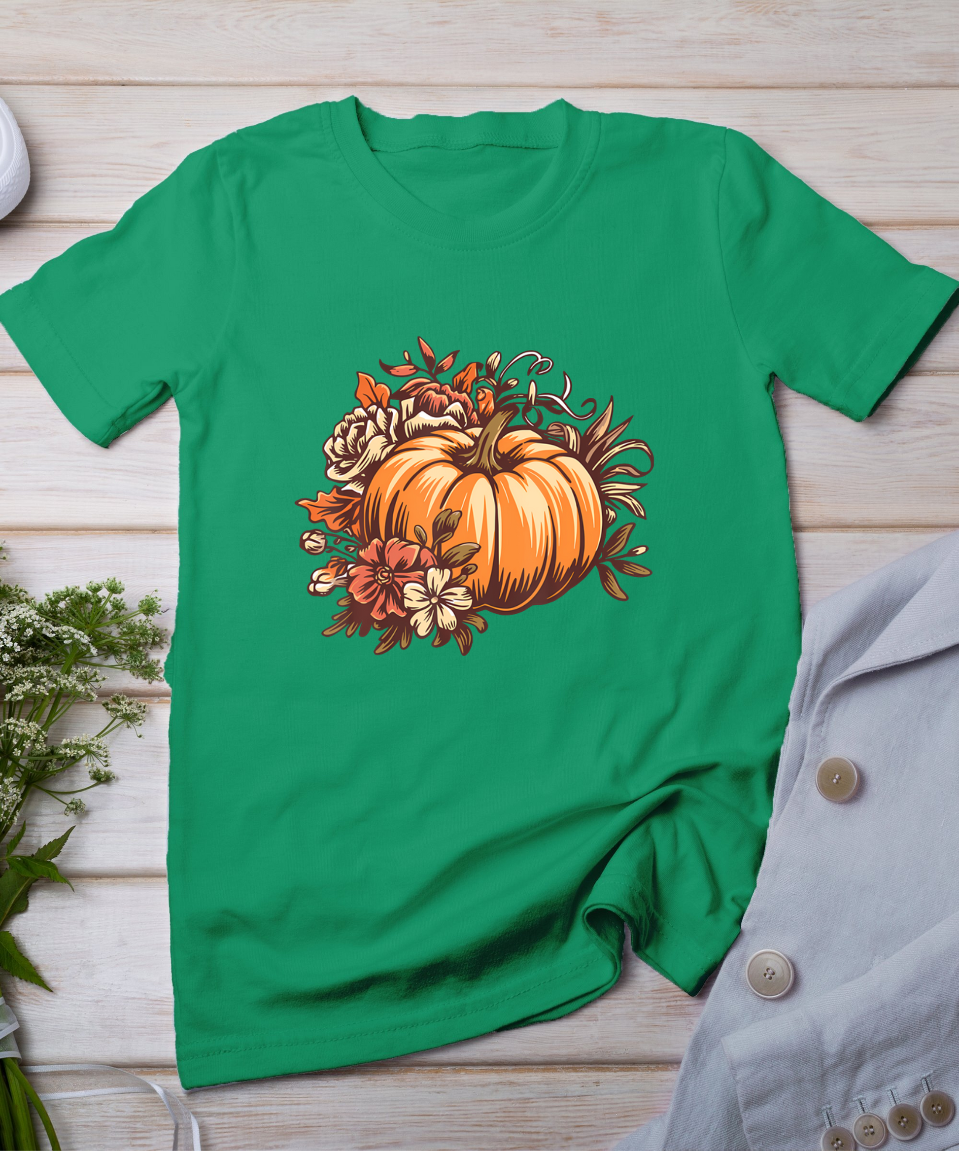 Fall Shirt Women Vintage Pumpkin Autumn Graphic Thanksgiving T-Shirt