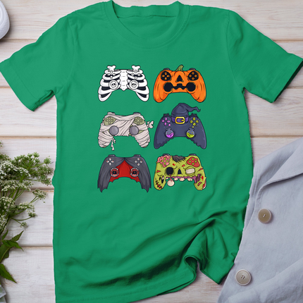 Halloween Skeleton Zombie Gaming Controllers Mummy Boys Kids T-Shirt