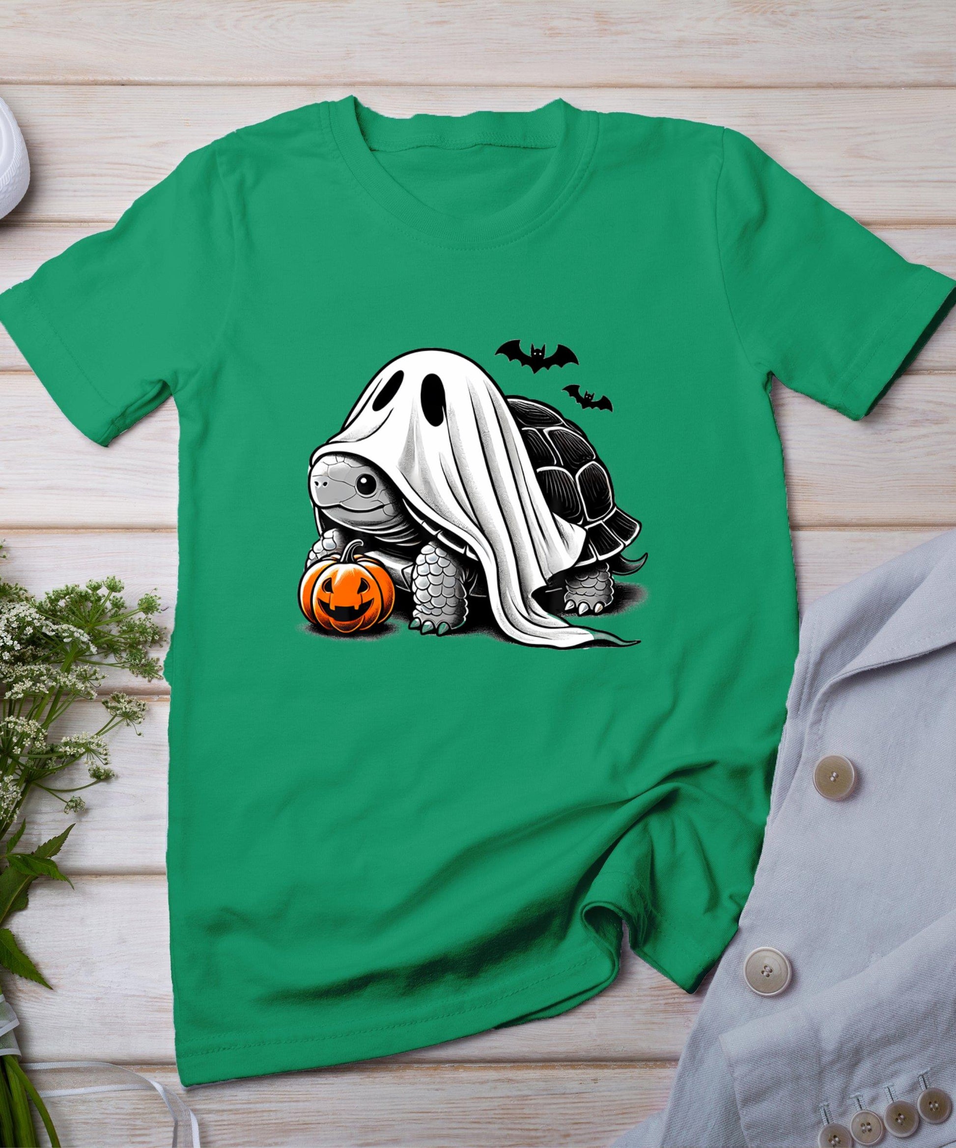 Halloween Turtle Ghost Pumpkin Costume Terrapin Tortoise T-Shirt