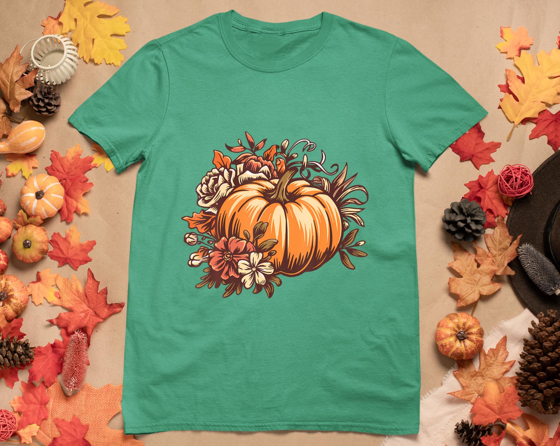 Fall Shirt Women Vintage Pumpkin Autumn Graphic Thanksgiving T-Shirt