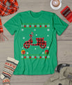 Scooters Red Plaid Xmas Lights Ugly Christmas T-Shirt