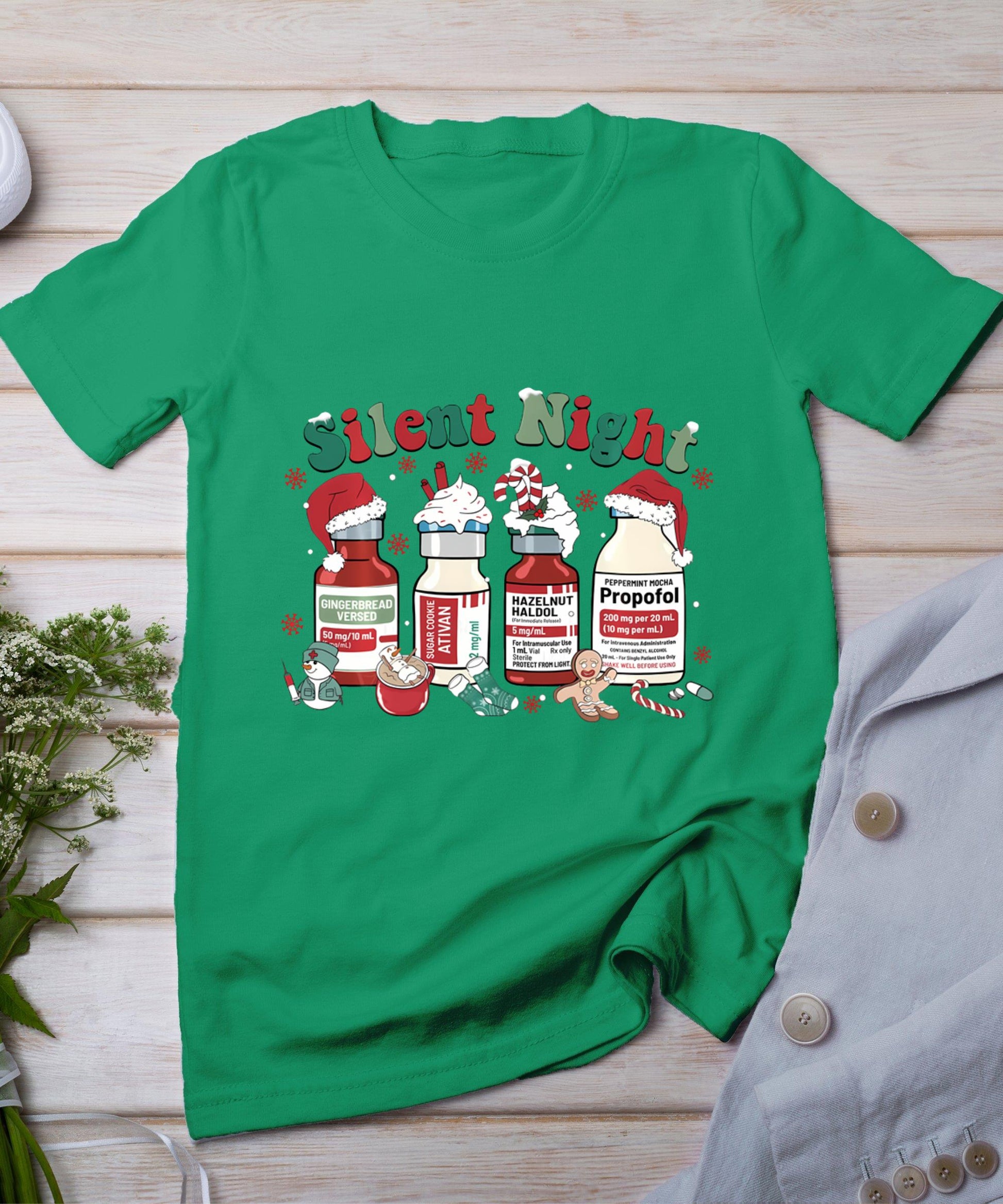 Icu Nurse Christmas Silent Night T-Shirt