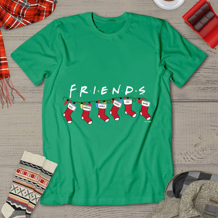 Friends Christmas Group Holiday Stockings Vintage Banner T-Shirt