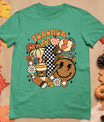 Fall Teacher Retro Teacher Life Autumn Thanksgiving Womens T-Shirt