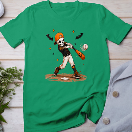 Halloween Skeleton Baseball Costume Funny Men Boys Kids T-Shirt