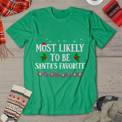 Most Likely To Be Santas Favorite Matching Family Christmas T-Shirt