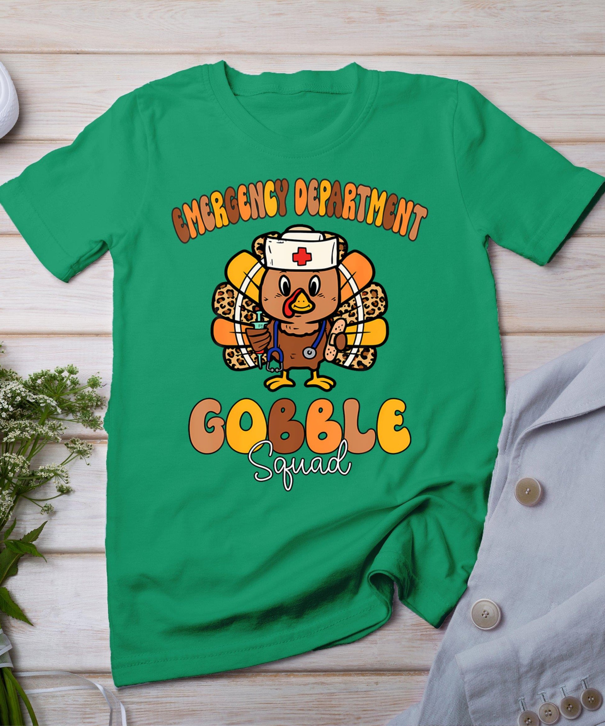 Emergency Department Gobble Squad Thanksgiving Er Nurse Fall T-Shirt