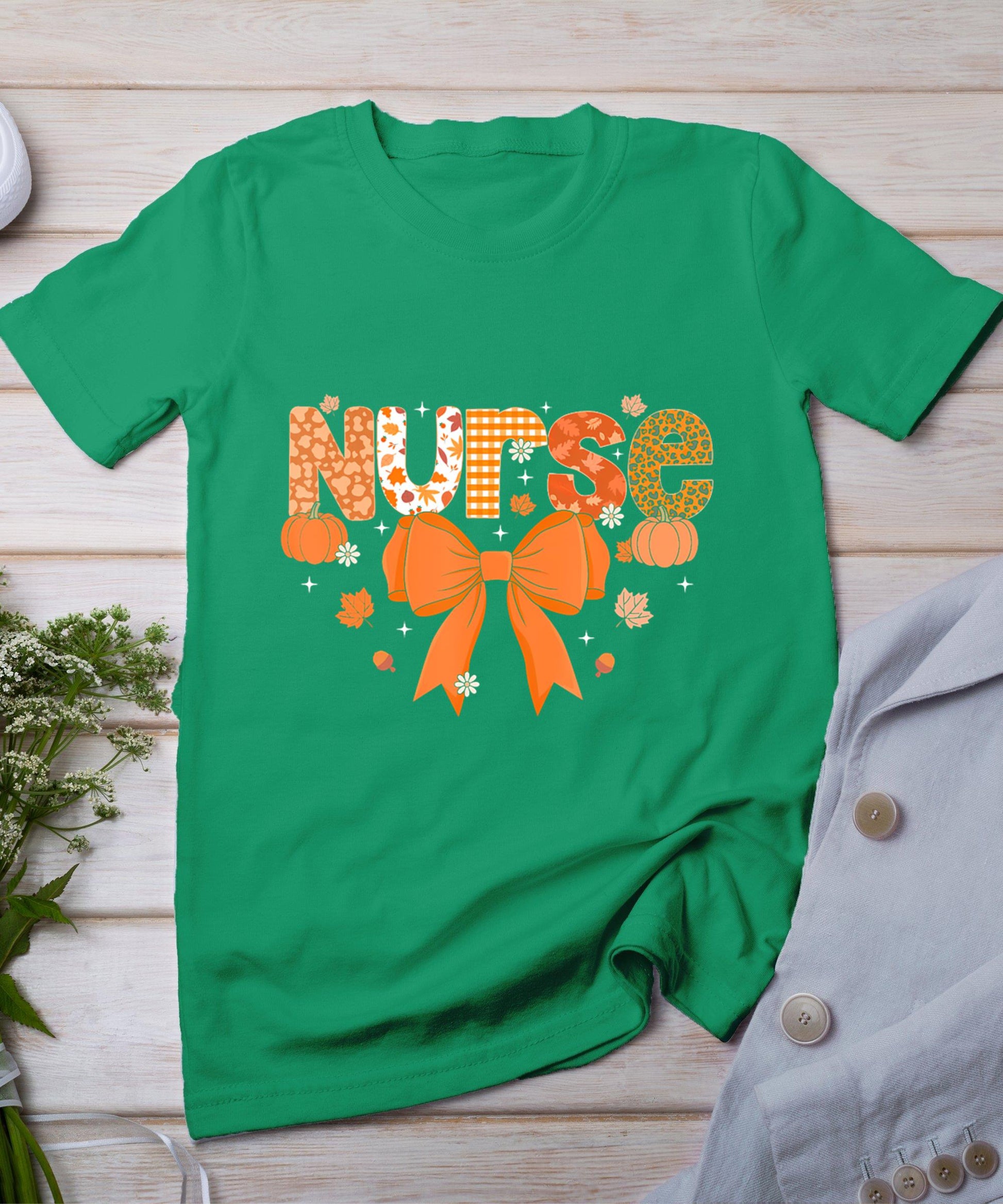 Fall Nurse Shirt Women Pumpkin Season Autumn Thanksgiving T-Shirt