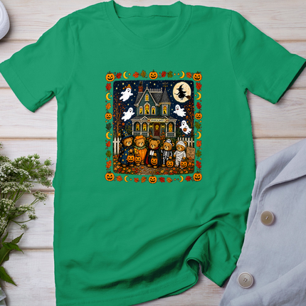 Cute Halloween Teddy Bears House Scene T-Shirt
