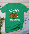 Thanksgiving Turkey And Touchdowns Football Men Boys T-Shirt