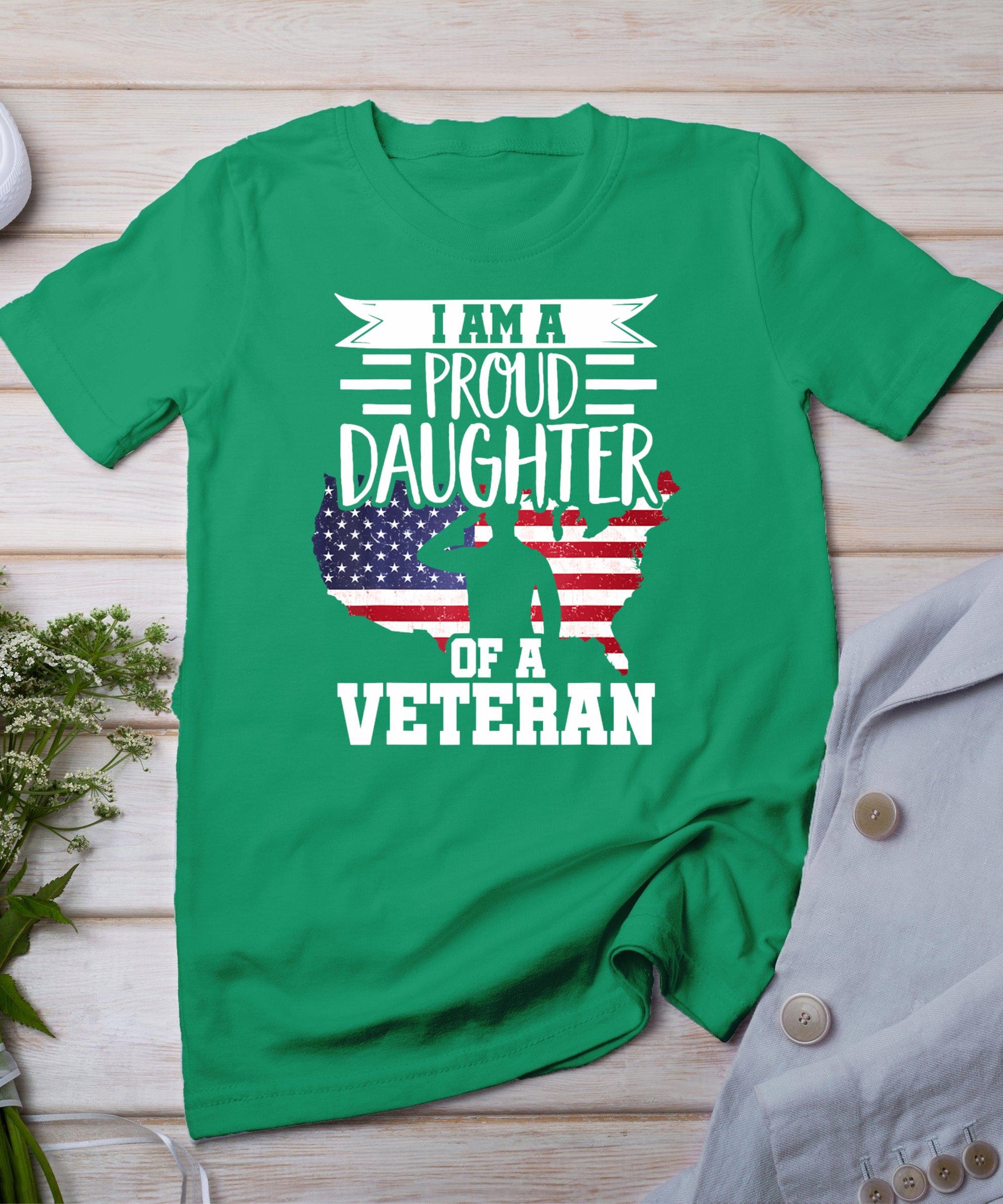 Proud Daughter Veteran Nothing Scares Patriotic Veterans Day T-Shirt